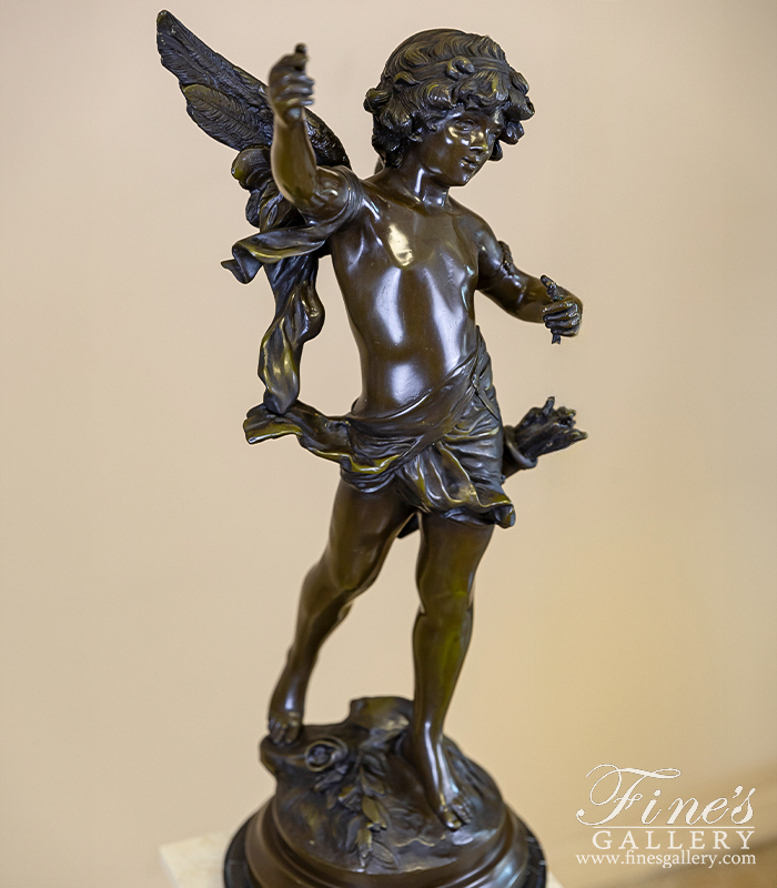 Bronze Statues  - Winged Cherub Boy - BS-1616